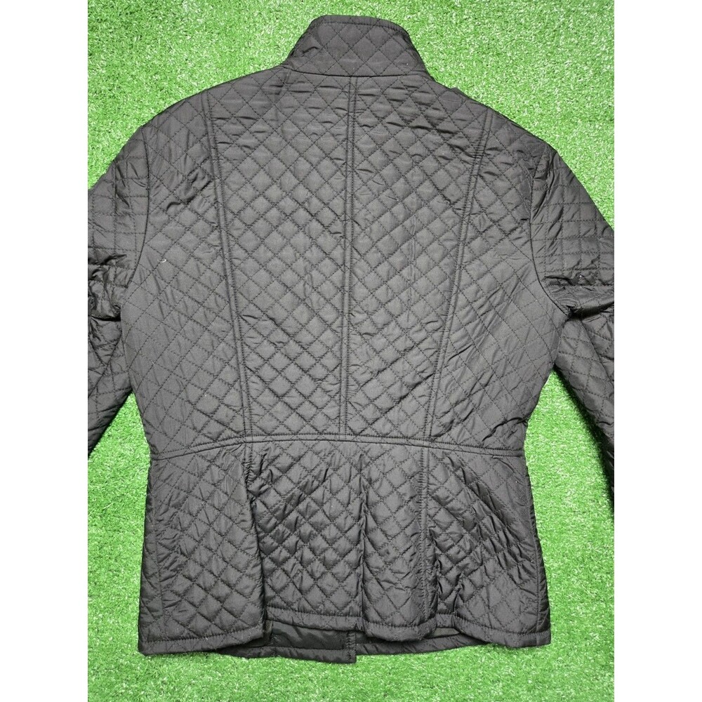 Tory Burch Quilted Jacket Black Gold Logo Buttons Women's Size 2 23081574 - Picture 9 of 12